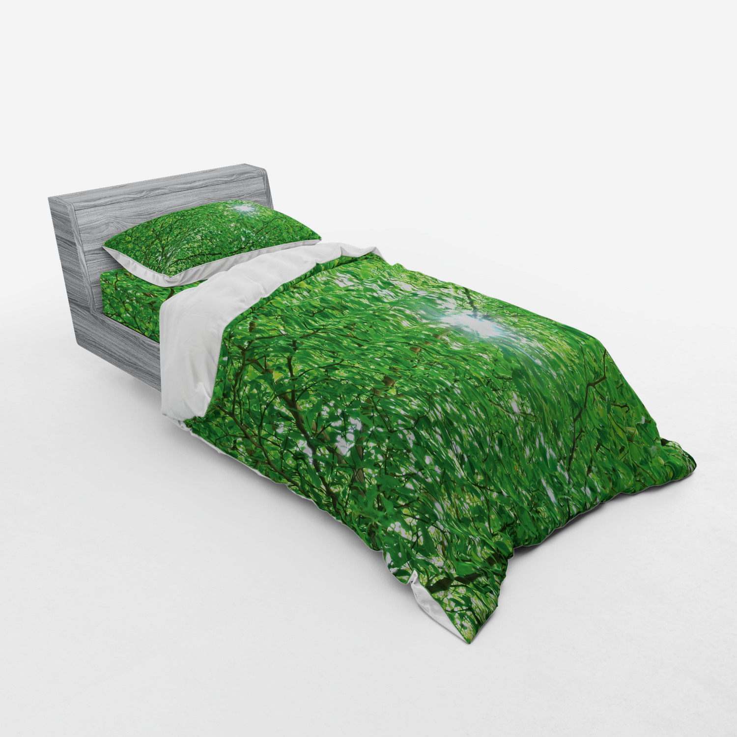 Ambesonne Nature Inspired Bedding Set Duvet Cover Sham Fitted Sheet in 3 Sizes - Picture 178 of 244
