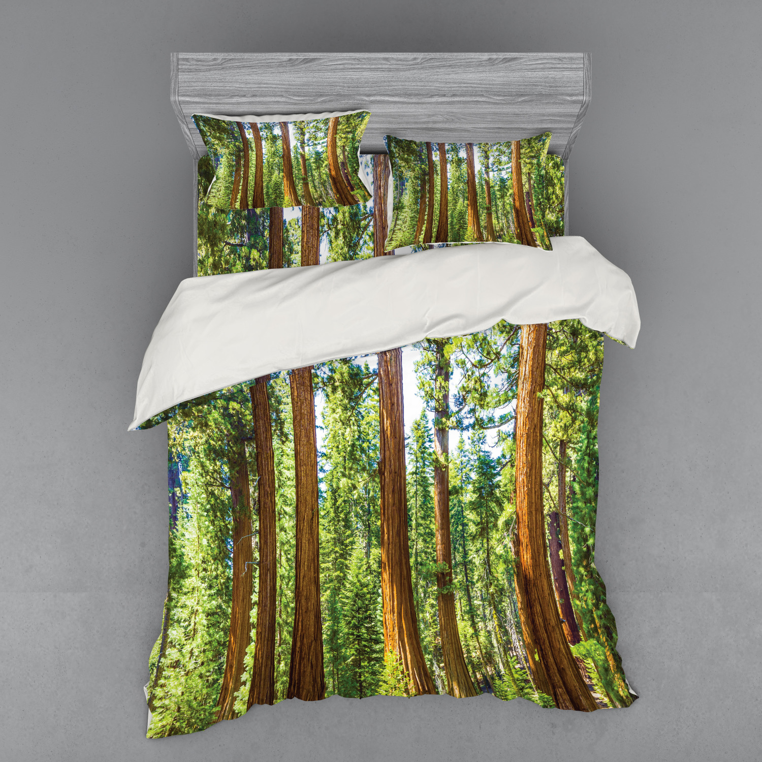 Ambesonne Nature Inspired Bedding Set Duvet Cover Sham Fitted Sheet in 3 Sizes - Picture 19 of 244