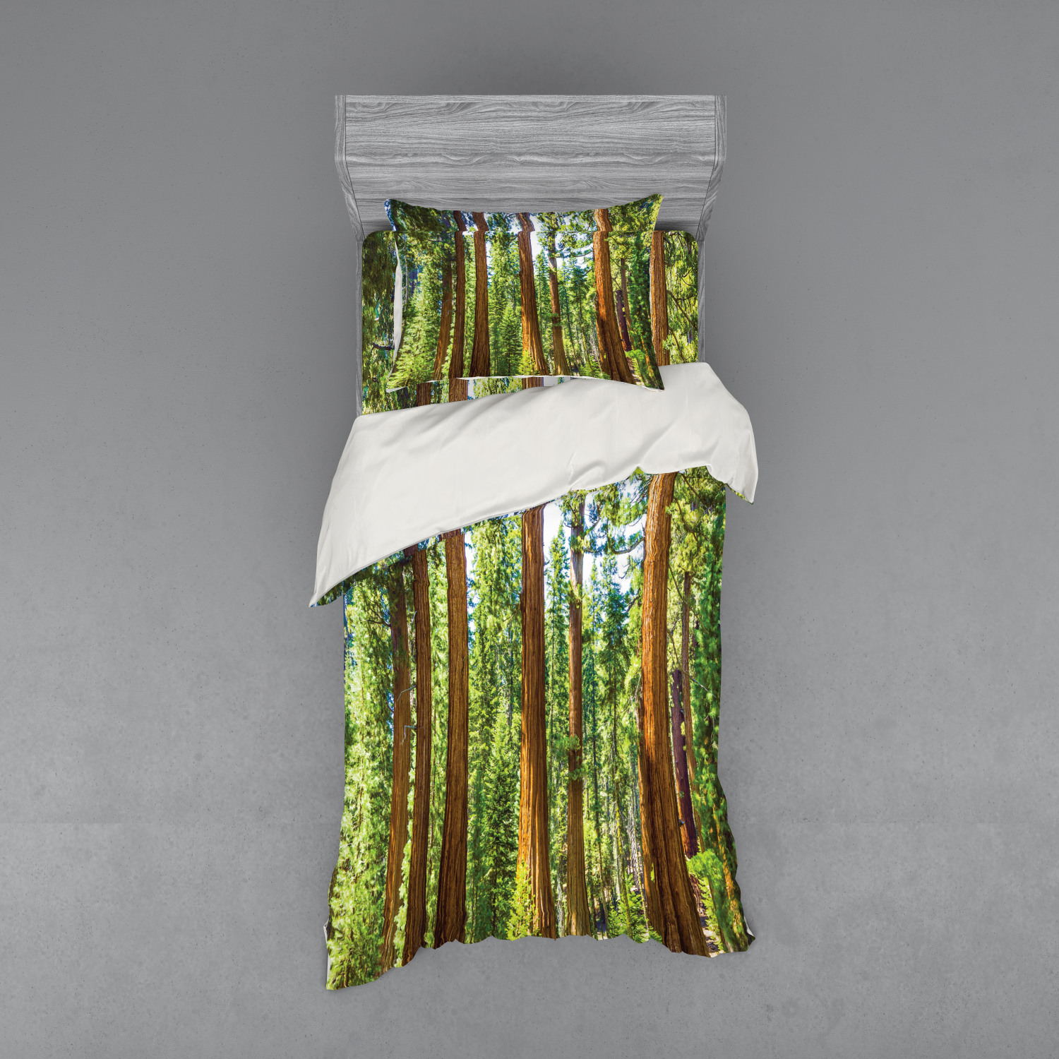 Ambesonne Nature Inspired Bedding Set Duvet Cover Sham Fitted Sheet in 3 Sizes - Picture 17 of 244