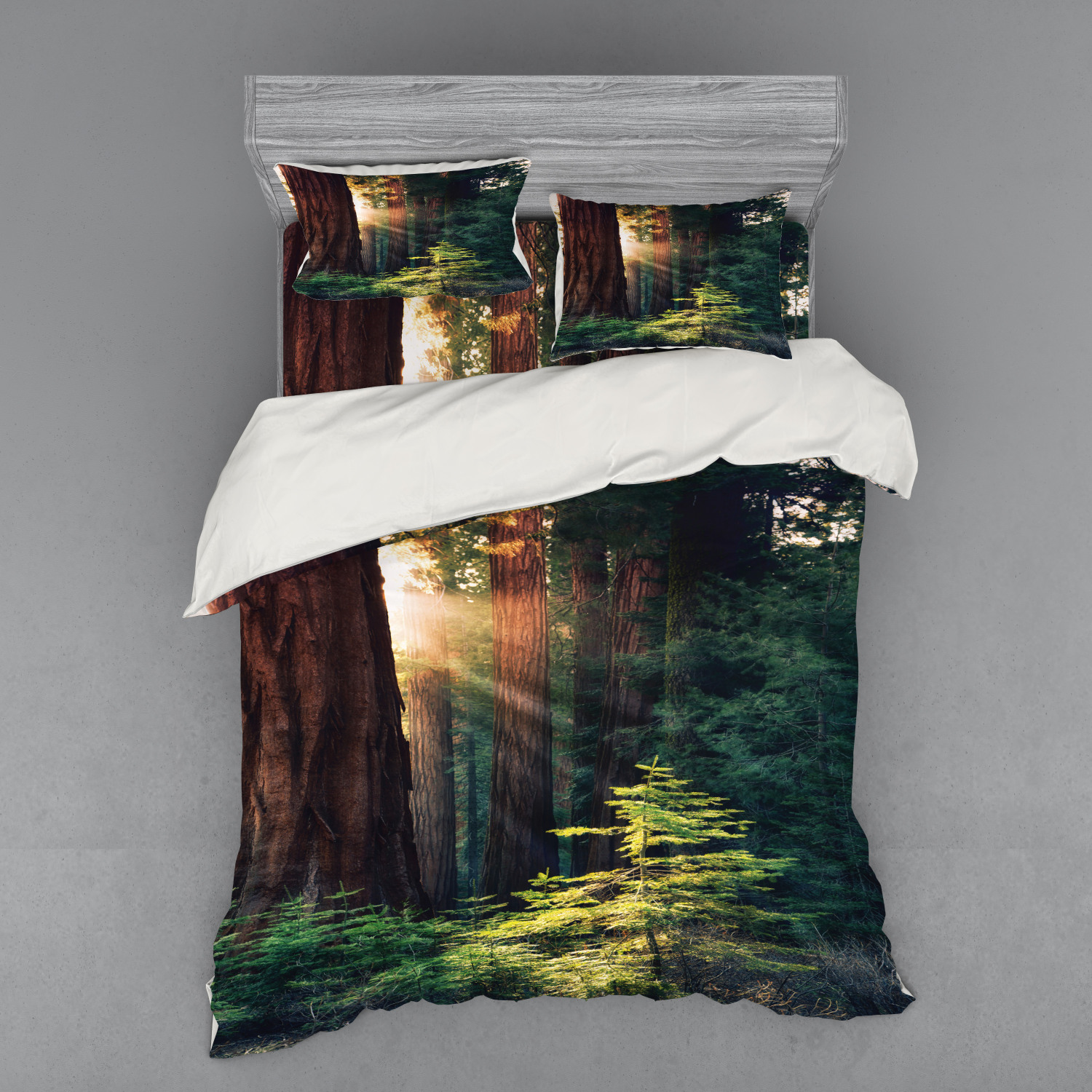 Ambesonne Nature Inspired Bedding Set Duvet Cover Sham Fitted Sheet in 3 Sizes - Picture 127 of 244