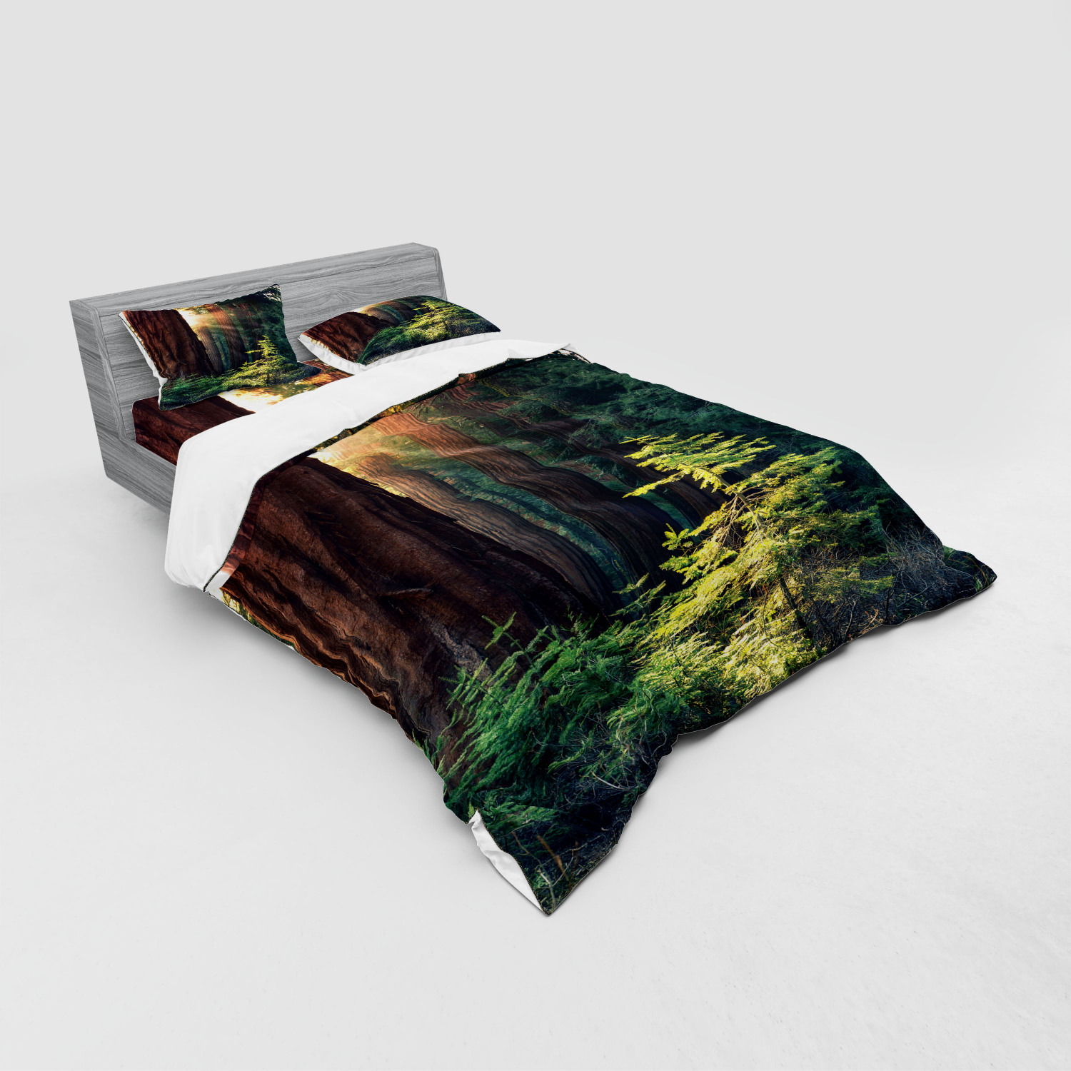 Ambesonne Nature Inspired Bedding Set Duvet Cover Sham Fitted Sheet in 3 Sizes - Picture 128 of 244