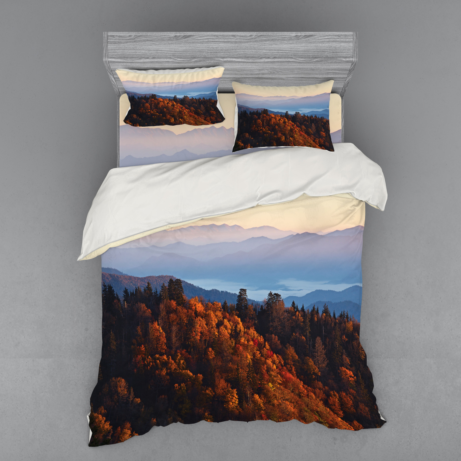 Ambesonne Nature Inspired Bedding Set Duvet Cover Sham Fitted Sheet in 3 Sizes - Picture 187 of 244