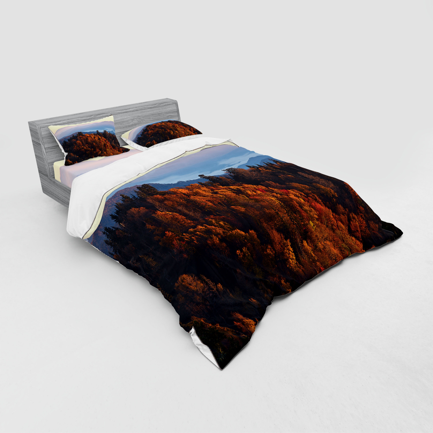 Ambesonne Nature Inspired Bedding Set Duvet Cover Sham Fitted Sheet in 3 Sizes - Picture 188 of 244