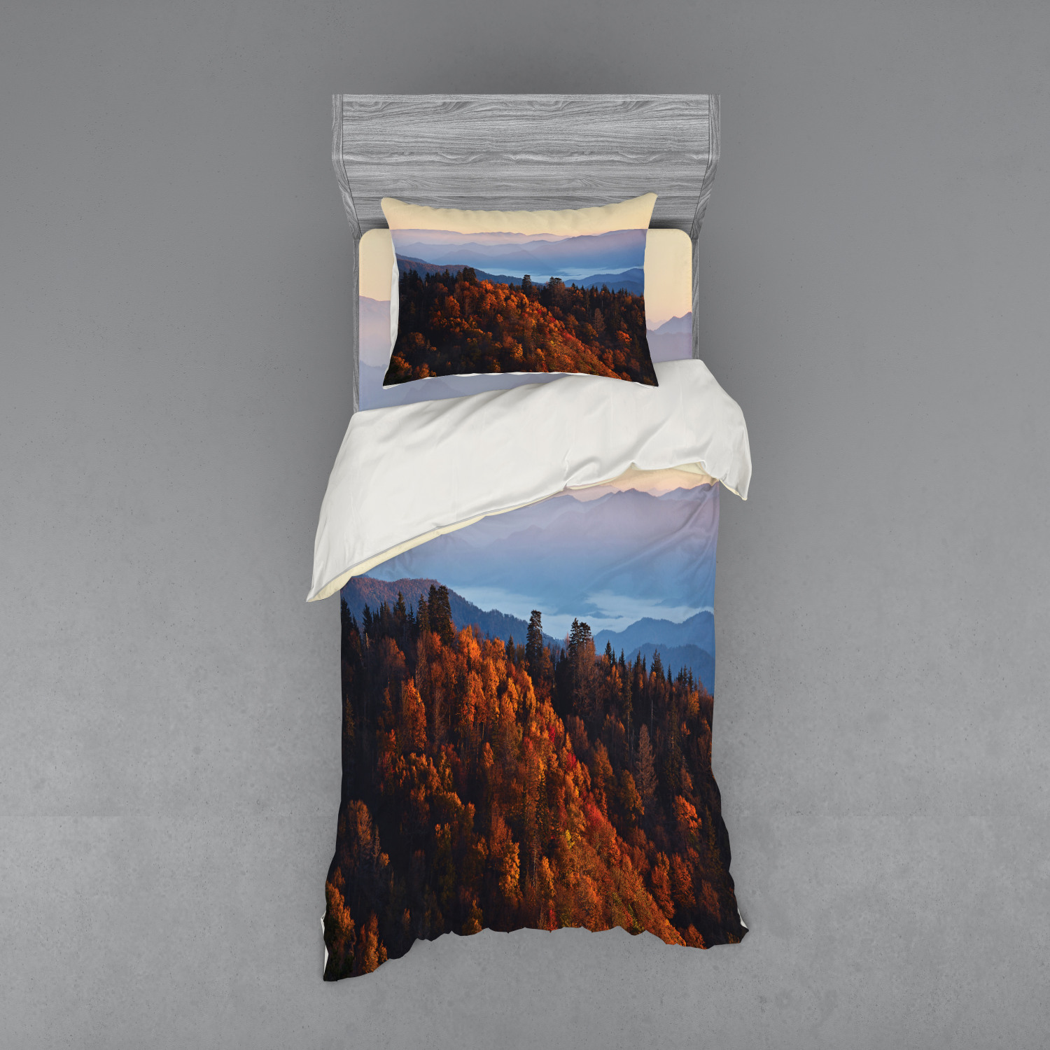 Ambesonne Nature Inspired Bedding Set Duvet Cover Sham Fitted Sheet in 3 Sizes - Picture 185 of 244