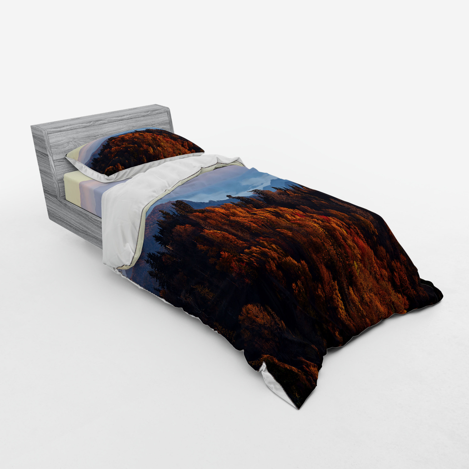 Ambesonne Nature Inspired Bedding Set Duvet Cover Sham Fitted Sheet in 3 Sizes - Picture 186 of 244