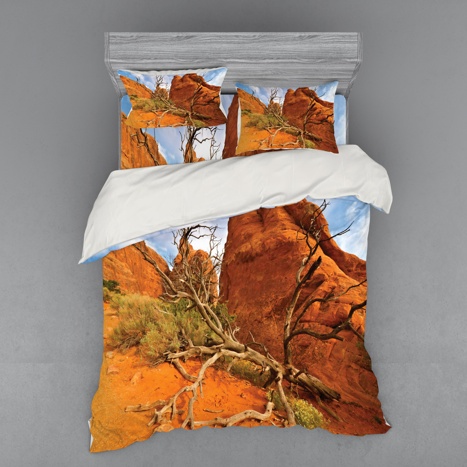 Ambesonne Nature Inspired Bedding Set Duvet Cover Sham Fitted Sheet in 3 Sizes - Picture 71 of 244
