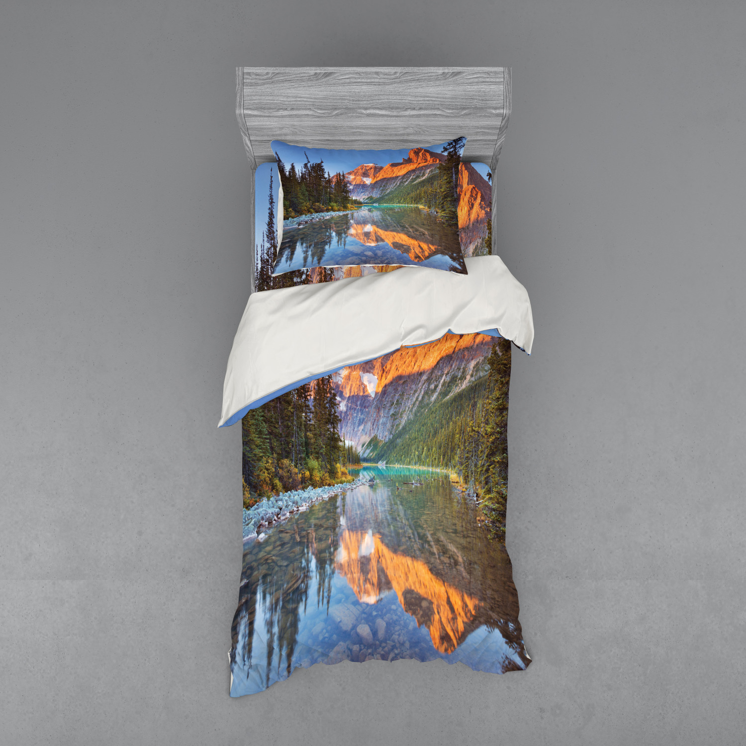 Ambesonne Nature Inspired Bedding Set Duvet Cover Sham Fitted Sheet in 3 Sizes - Picture 25 of 244