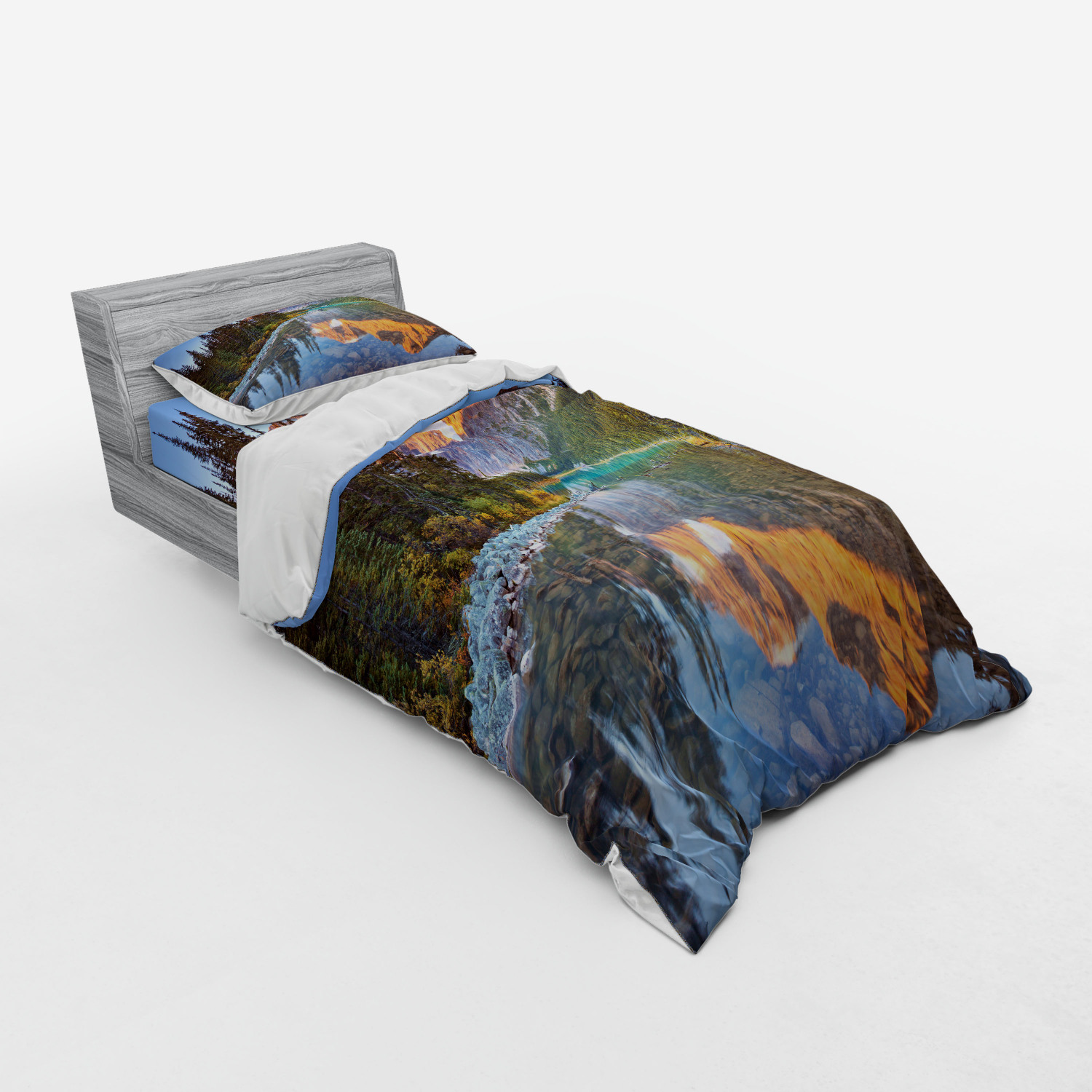 Ambesonne Nature Inspired Bedding Set Duvet Cover Sham Fitted Sheet in 3 Sizes - Picture 26 of 244