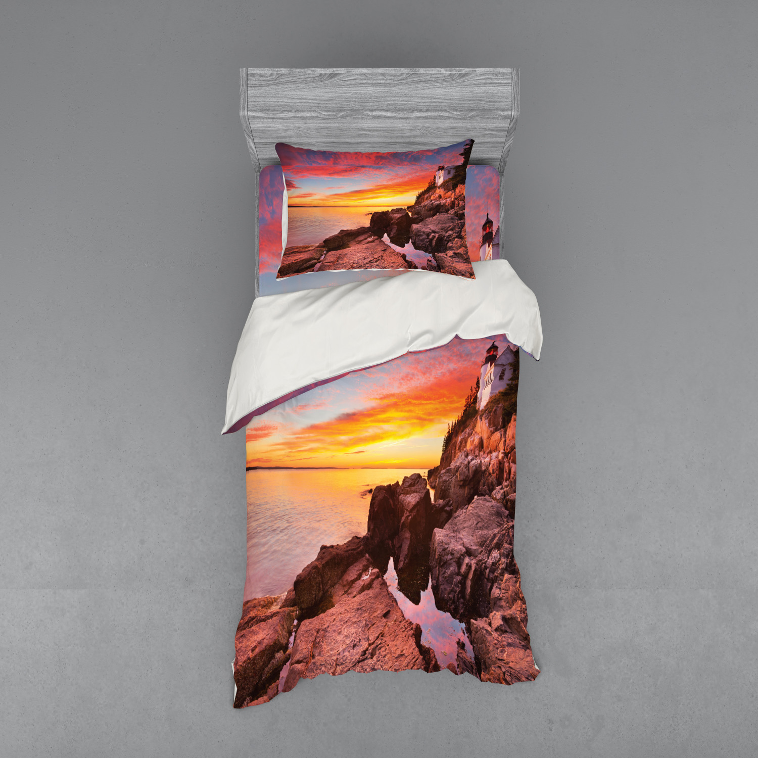 Ambesonne Nature Inspired Bedding Set Duvet Cover Sham Fitted Sheet in 3 Sizes - Picture 73 of 244