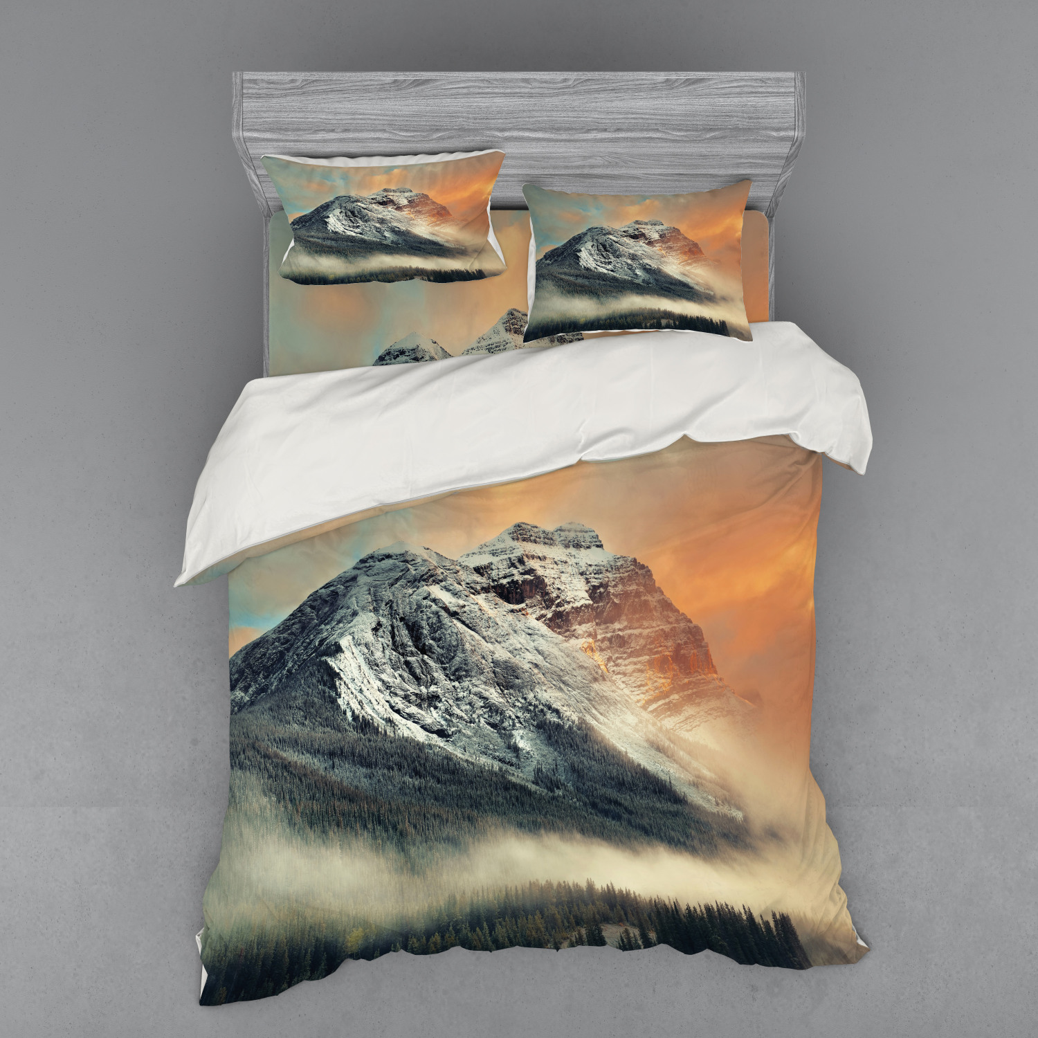 Ambesonne Nature Inspired Bedding Set Duvet Cover Sham Fitted Sheet in 3 Sizes - Picture 163 of 244