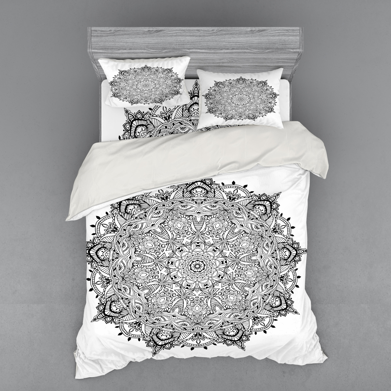 Ambesonne Mandala Bedding Set Duvet Cover Sham Fitted Sheet in 3 Sizes