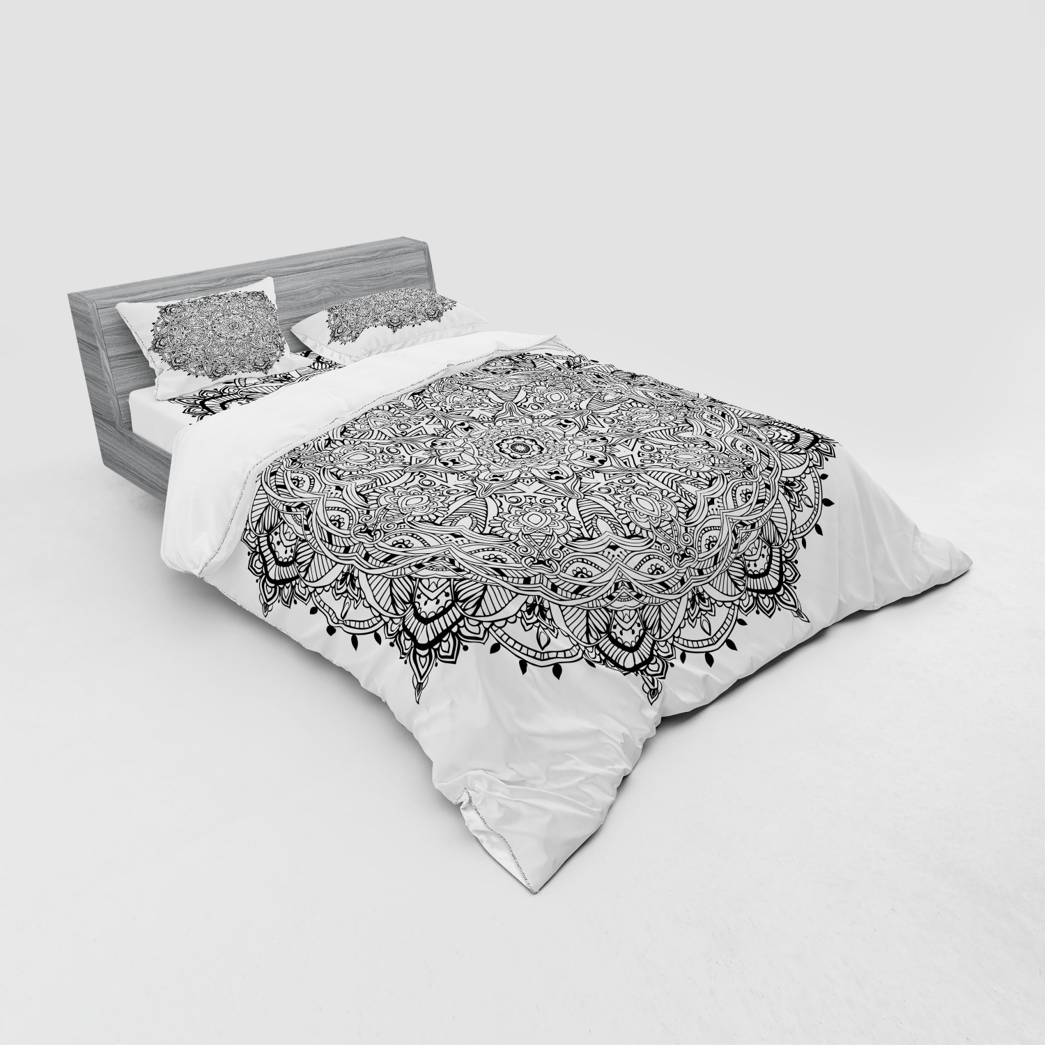 Ambesonne Mandala Bedding Set Duvet Cover Sham Fitted Sheet in 3 Sizes