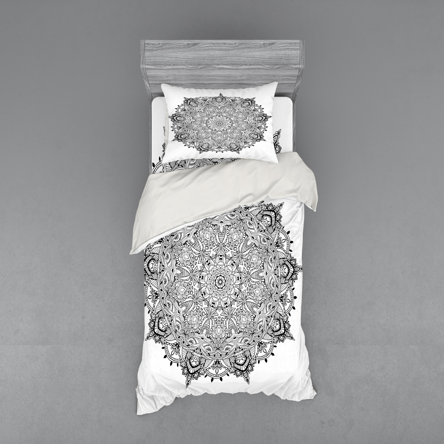 Ambesonne Mandala Bedding Set Duvet Cover Sham Fitted Sheet in 3 Sizes