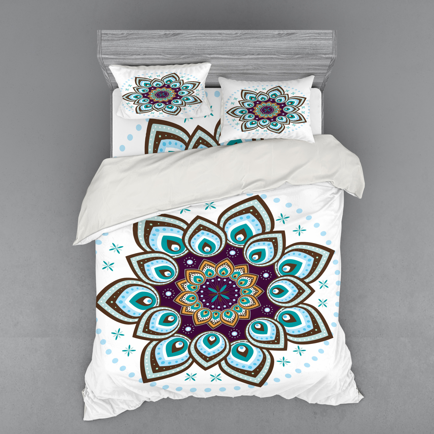 Ambesonne Nature Inspired Bedding Set Duvet Cover Sham Fitted Sheet in 3 Sizes - Picture 15 of 244