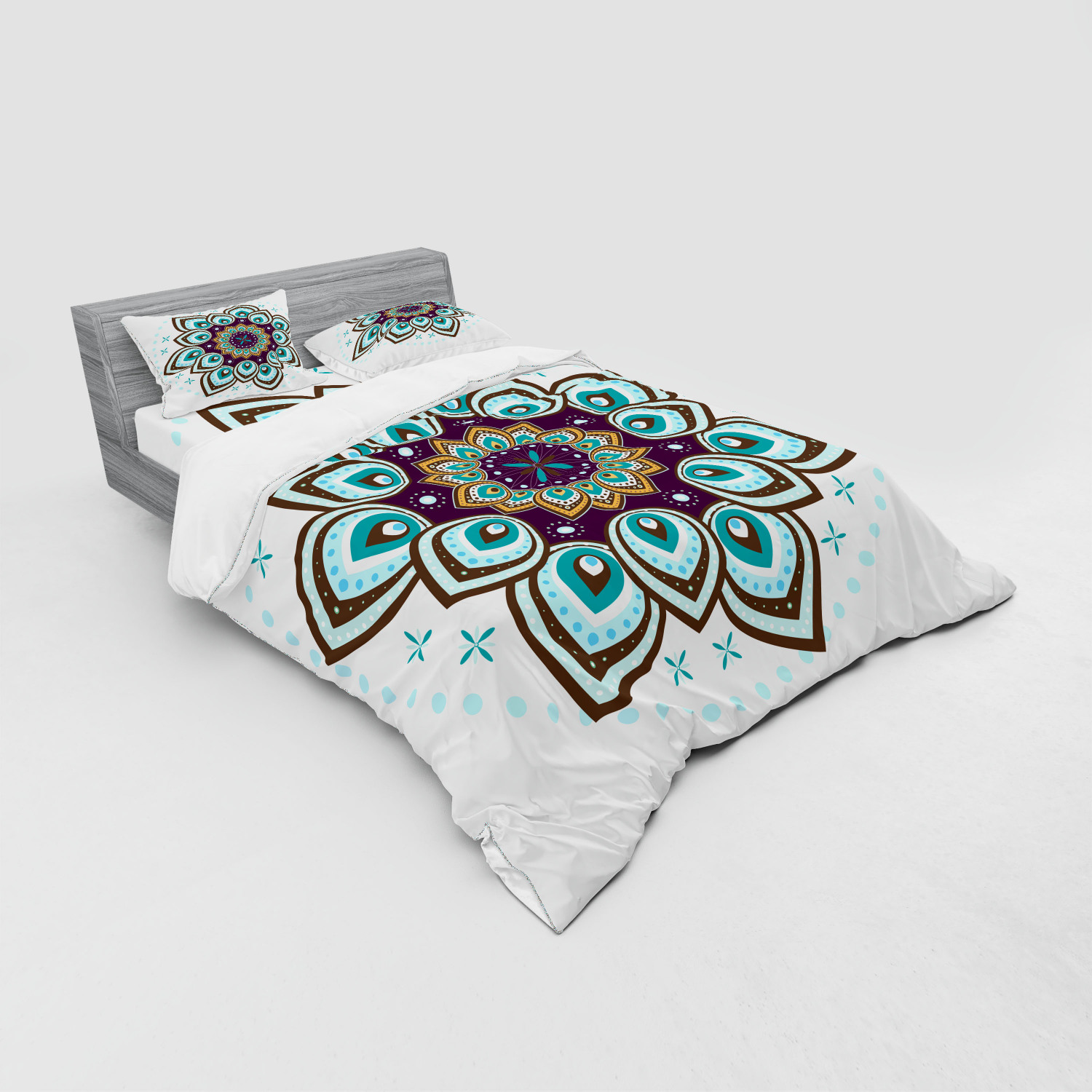 Ambesonne Nature Inspired Bedding Set Duvet Cover Sham Fitted Sheet in 3 Sizes - Picture 16 of 244