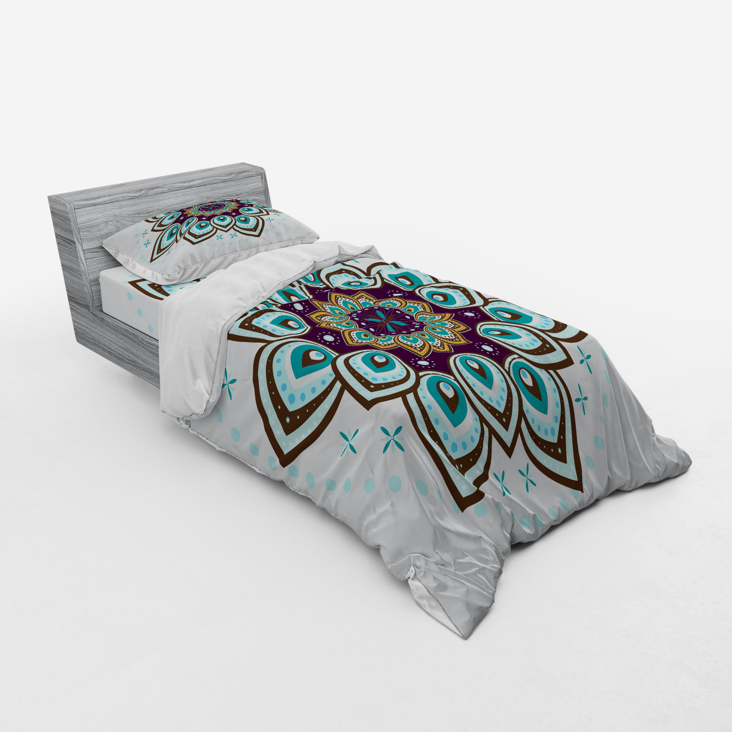 Ambesonne Nature Inspired Bedding Set Duvet Cover Sham Fitted Sheet in 3 Sizes - Picture 14 of 244