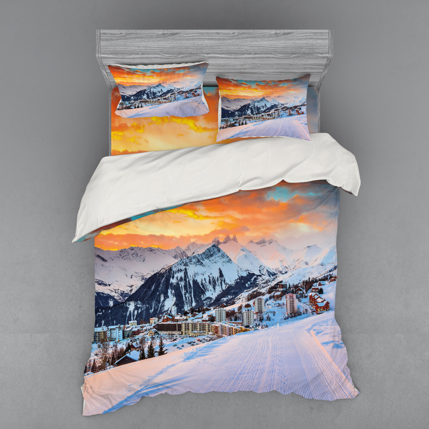 Ambesonne Nature Inspired Bedding Set Duvet Cover Sham Fitted Sheet in 3 Sizes - Picture 243 of 244