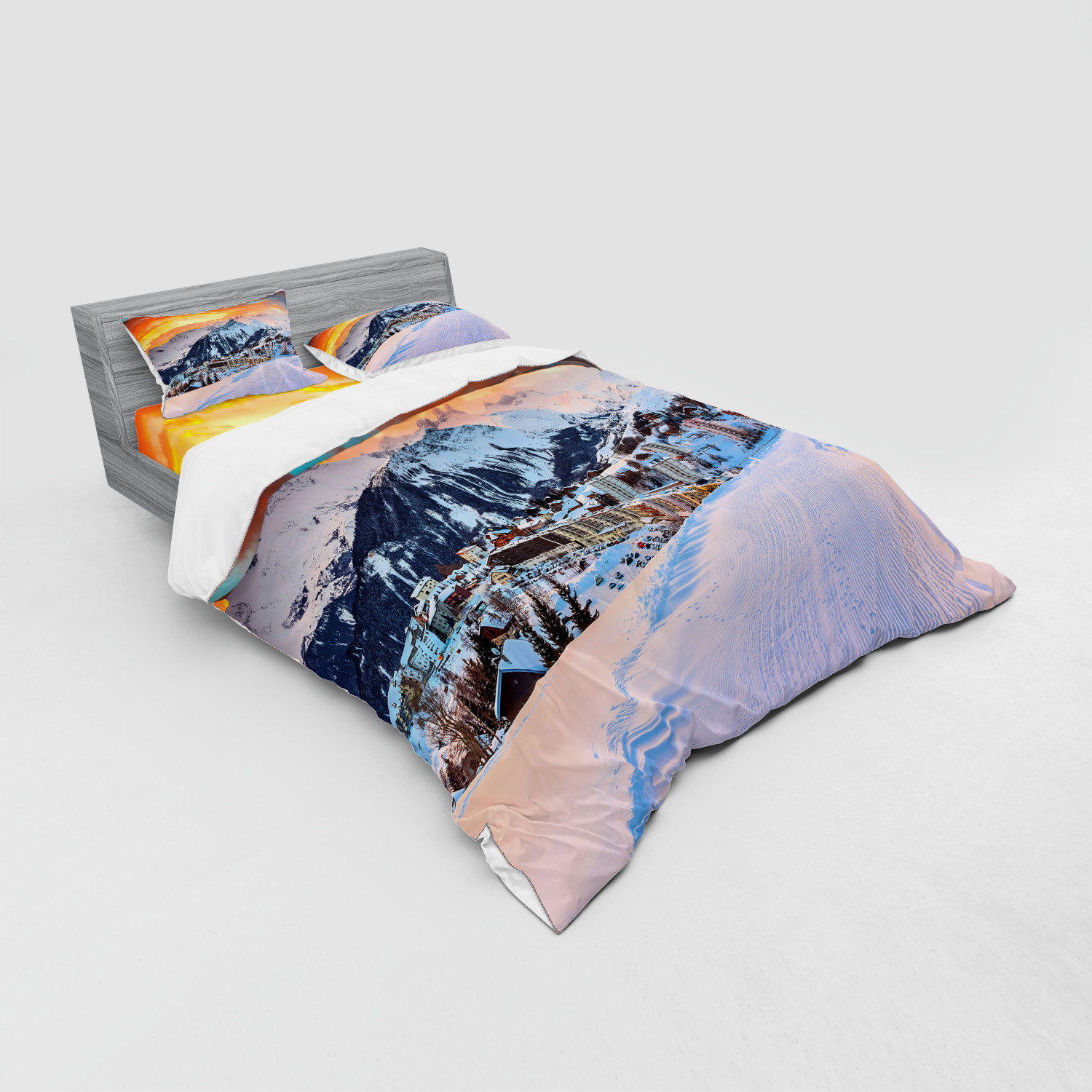 Ambesonne Nature Inspired Bedding Set Duvet Cover Sham Fitted Sheet in 3 Sizes - Picture 244 of 244