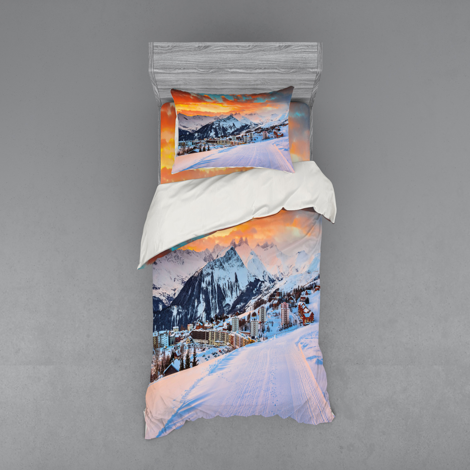 Ambesonne Nature Inspired Bedding Set Duvet Cover Sham Fitted Sheet in 3 Sizes - Picture 241 of 244