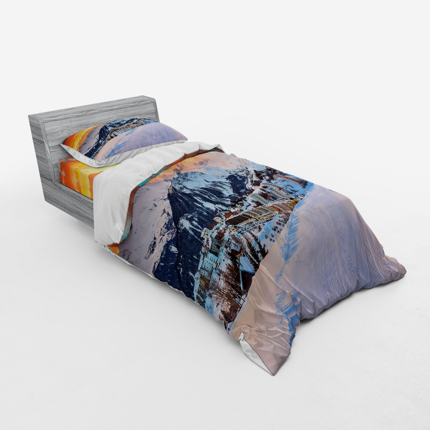 Ambesonne Nature Inspired Bedding Set Duvet Cover Sham Fitted Sheet in 3 Sizes - Picture 242 of 244