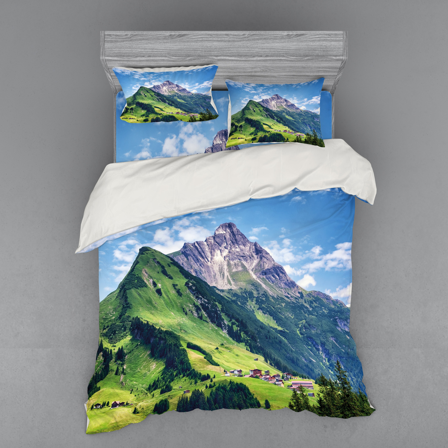Ambesonne Nature Inspired Bedding Set Duvet Cover Sham Fitted Sheet in 3 Sizes - Picture 167 of 244