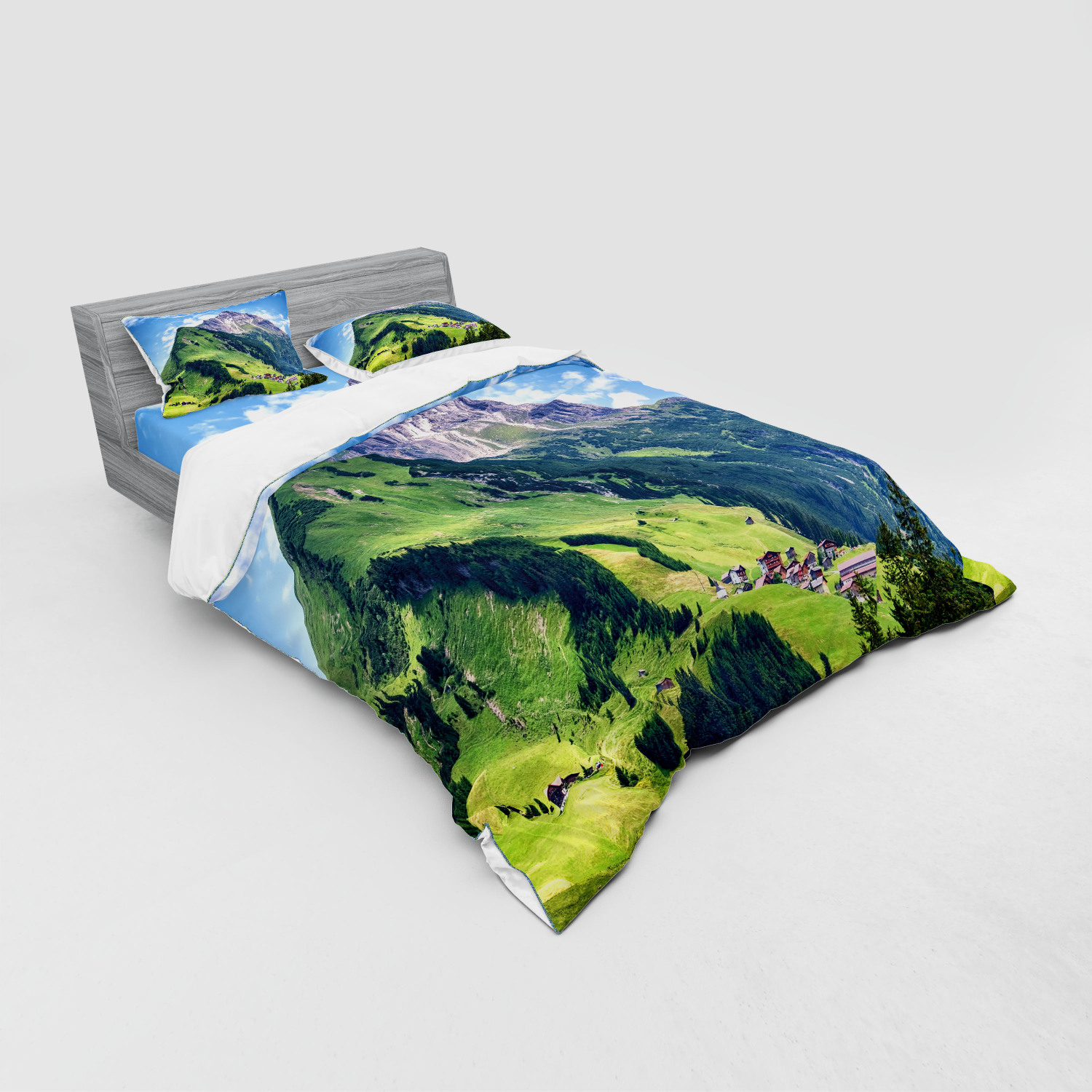 Ambesonne Nature Inspired Bedding Set Duvet Cover Sham Fitted Sheet in 3 Sizes - Picture 168 of 244