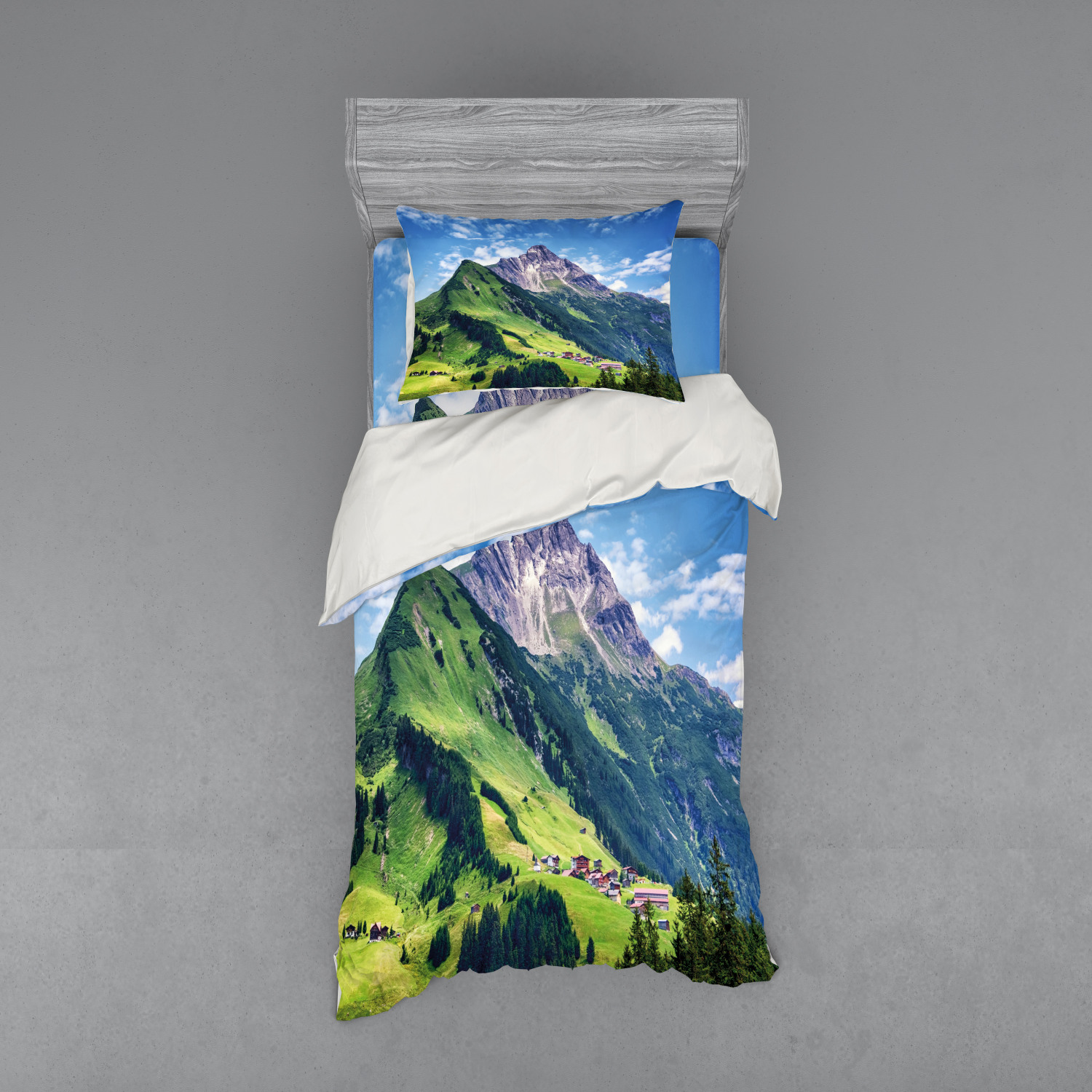 Ambesonne Nature Inspired Bedding Set Duvet Cover Sham Fitted Sheet in 3 Sizes - Picture 165 of 244