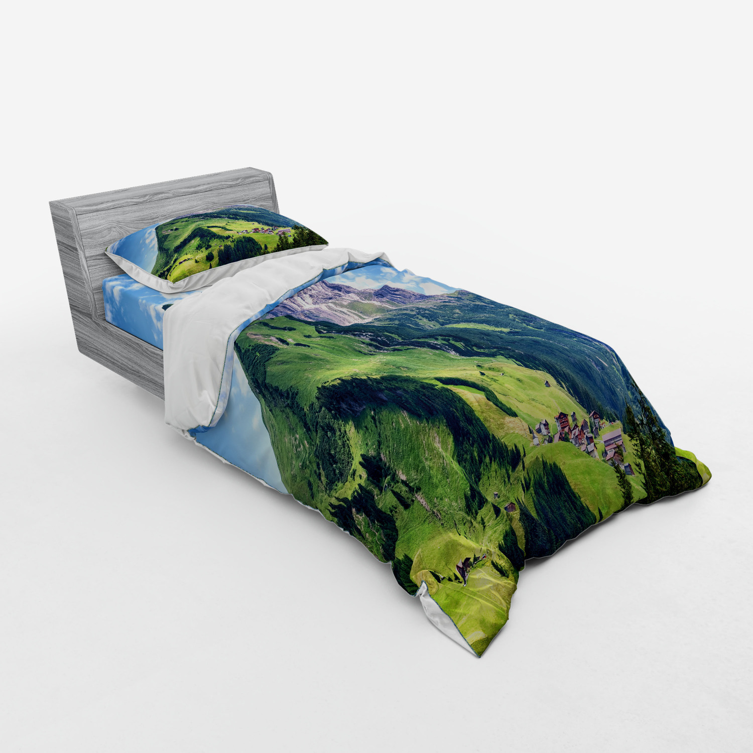 Ambesonne Nature Inspired Bedding Set Duvet Cover Sham Fitted Sheet in 3 Sizes - Picture 166 of 244