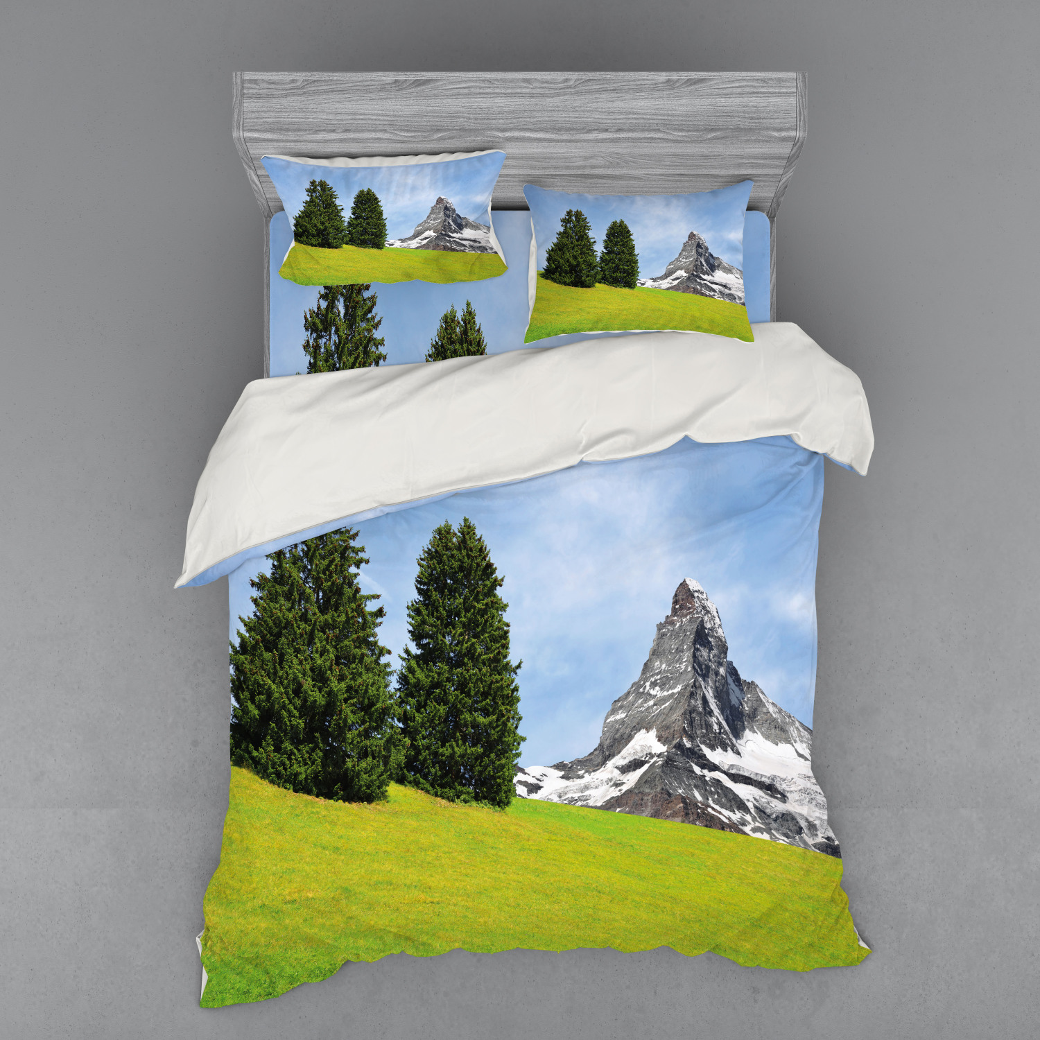 Ambesonne Nature Inspired Bedding Set Duvet Cover Sham Fitted Sheet in 3 Sizes - Picture 135 of 244