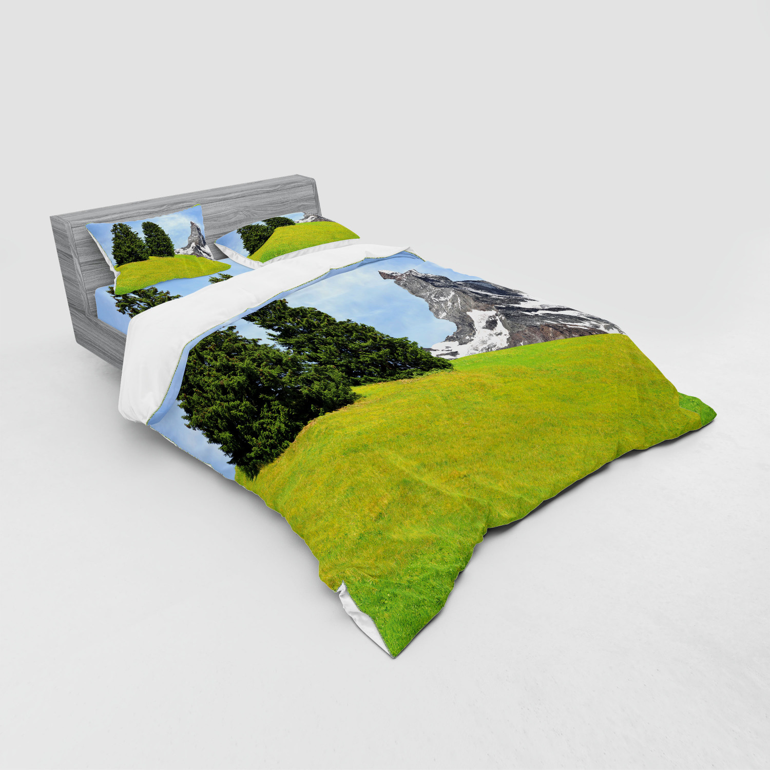 Ambesonne Nature Inspired Bedding Set Duvet Cover Sham Fitted Sheet in 3 Sizes - Picture 136 of 244