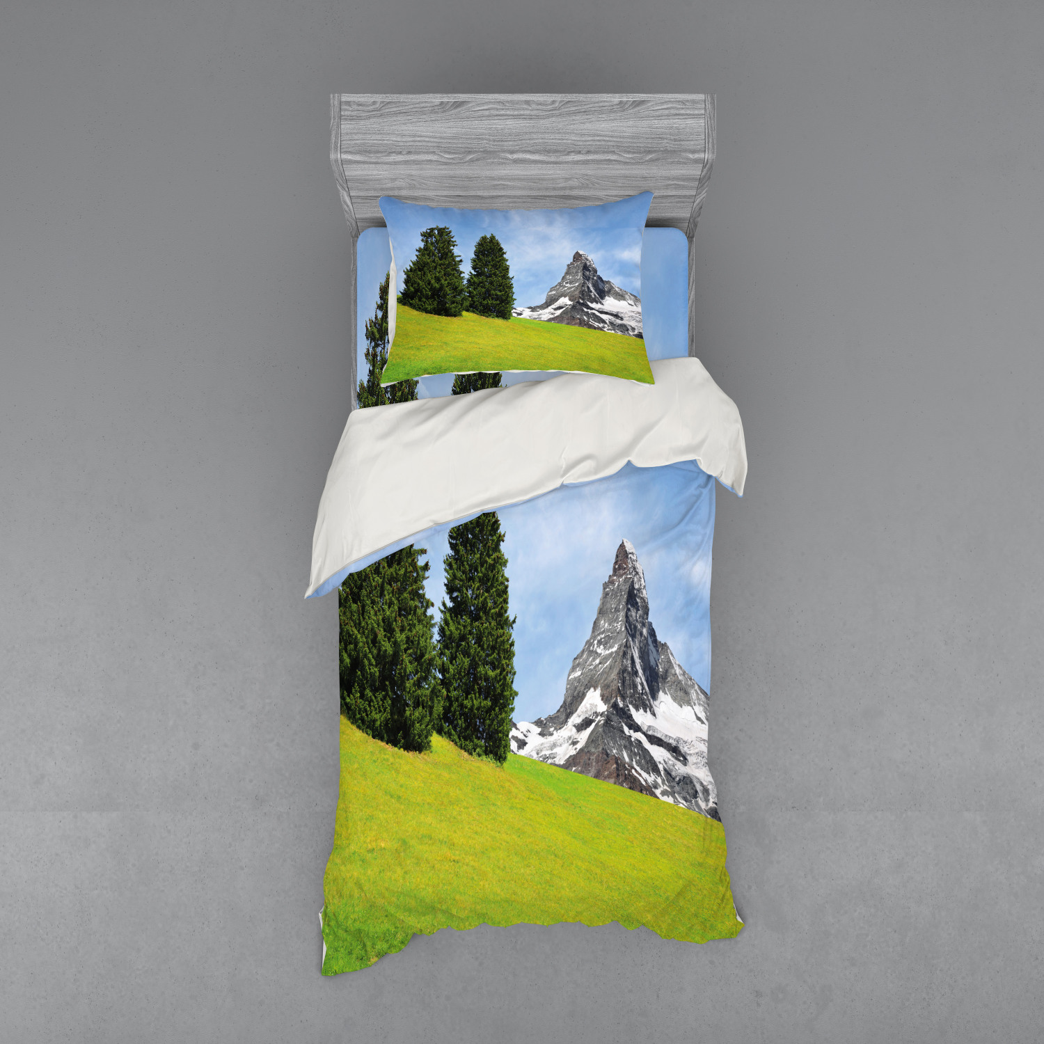 Ambesonne Nature Inspired Bedding Set Duvet Cover Sham Fitted Sheet in 3 Sizes - Picture 133 of 244