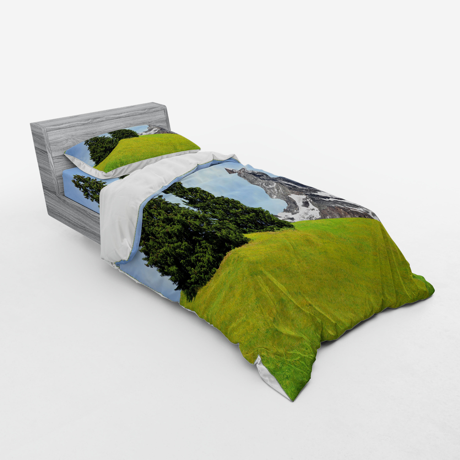 Ambesonne Nature Inspired Bedding Set Duvet Cover Sham Fitted Sheet in 3 Sizes - Picture 134 of 244