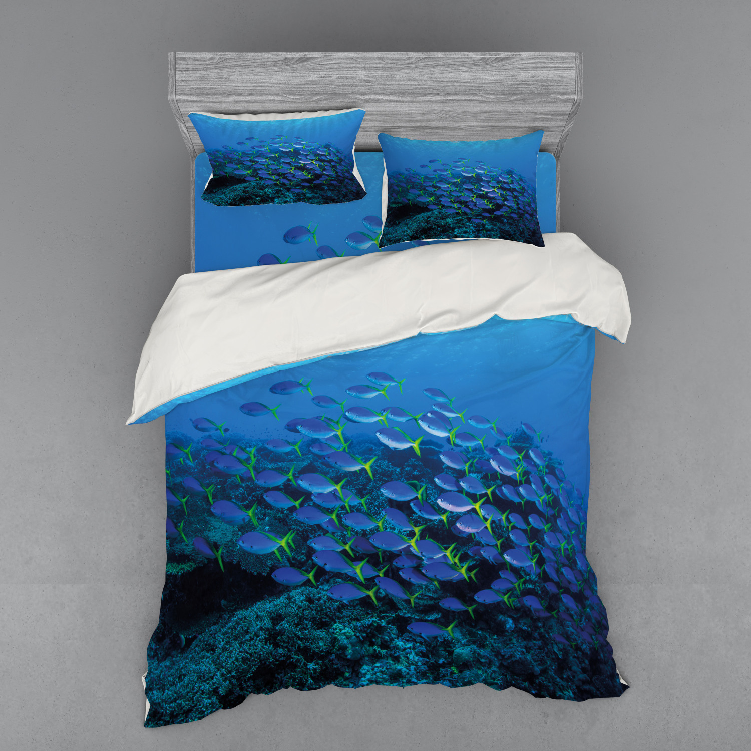 Ambesonne Fish Bedding Set Duvet Cover Sham Fitted Sheet in 3 Sizes | eBay