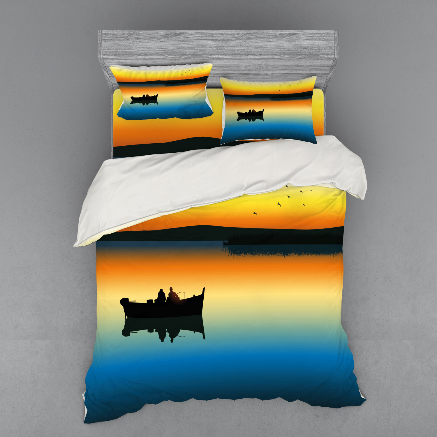 Ambesonne Nature Inspired Bedding Set Duvet Cover Sham Fitted Sheet in 3 Sizes - Picture 191 of 244