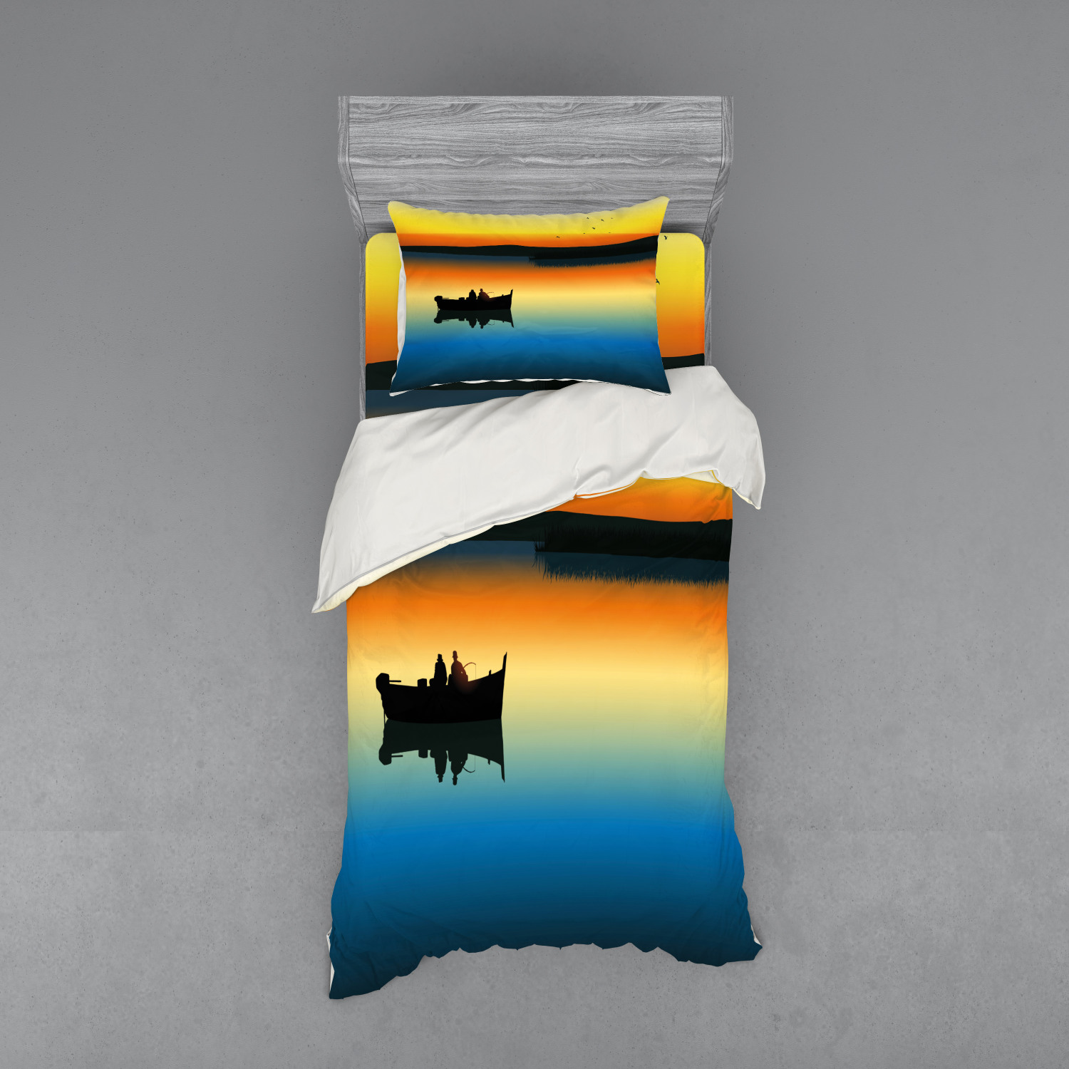 Ambesonne Nature Inspired Bedding Set Duvet Cover Sham Fitted Sheet in 3 Sizes - Picture 189 of 244