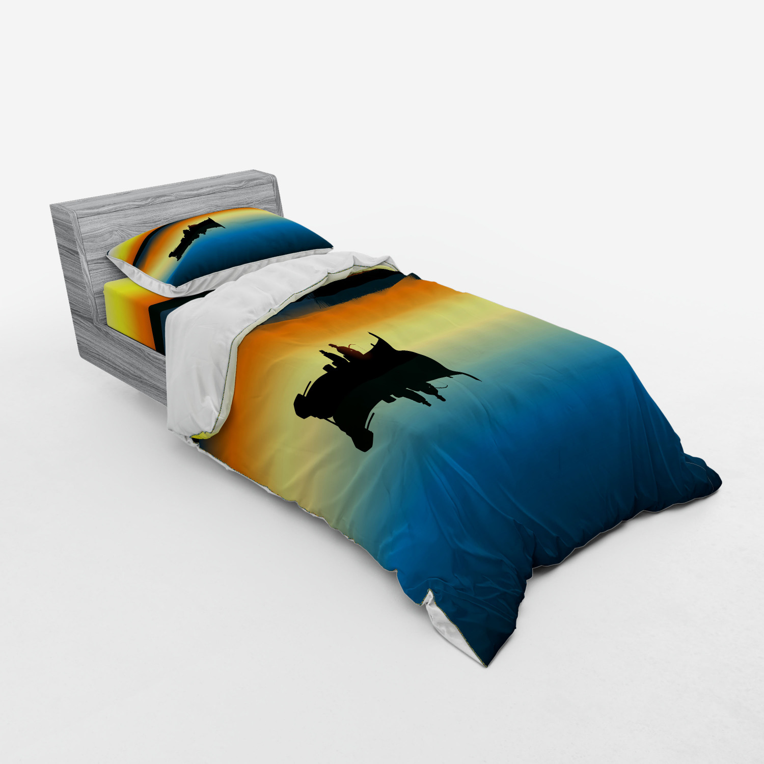Ambesonne Nature Inspired Bedding Set Duvet Cover Sham Fitted Sheet in 3 Sizes - Picture 190 of 244