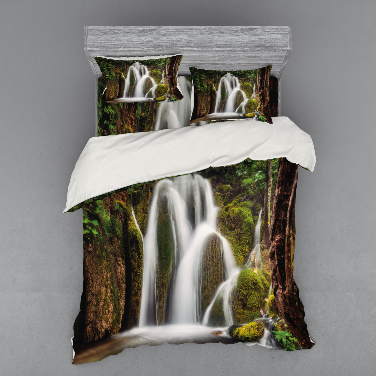 Ambesonne Nature Inspired Bedding Set Duvet Cover Sham Fitted Sheet in 3 Sizes - Picture 223 of 244
