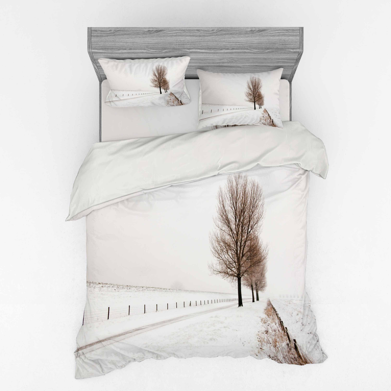 Ambesonne Nature Inspired Bedding Set Duvet Cover Sham Fitted Sheet in 3 Sizes - Picture 155 of 244