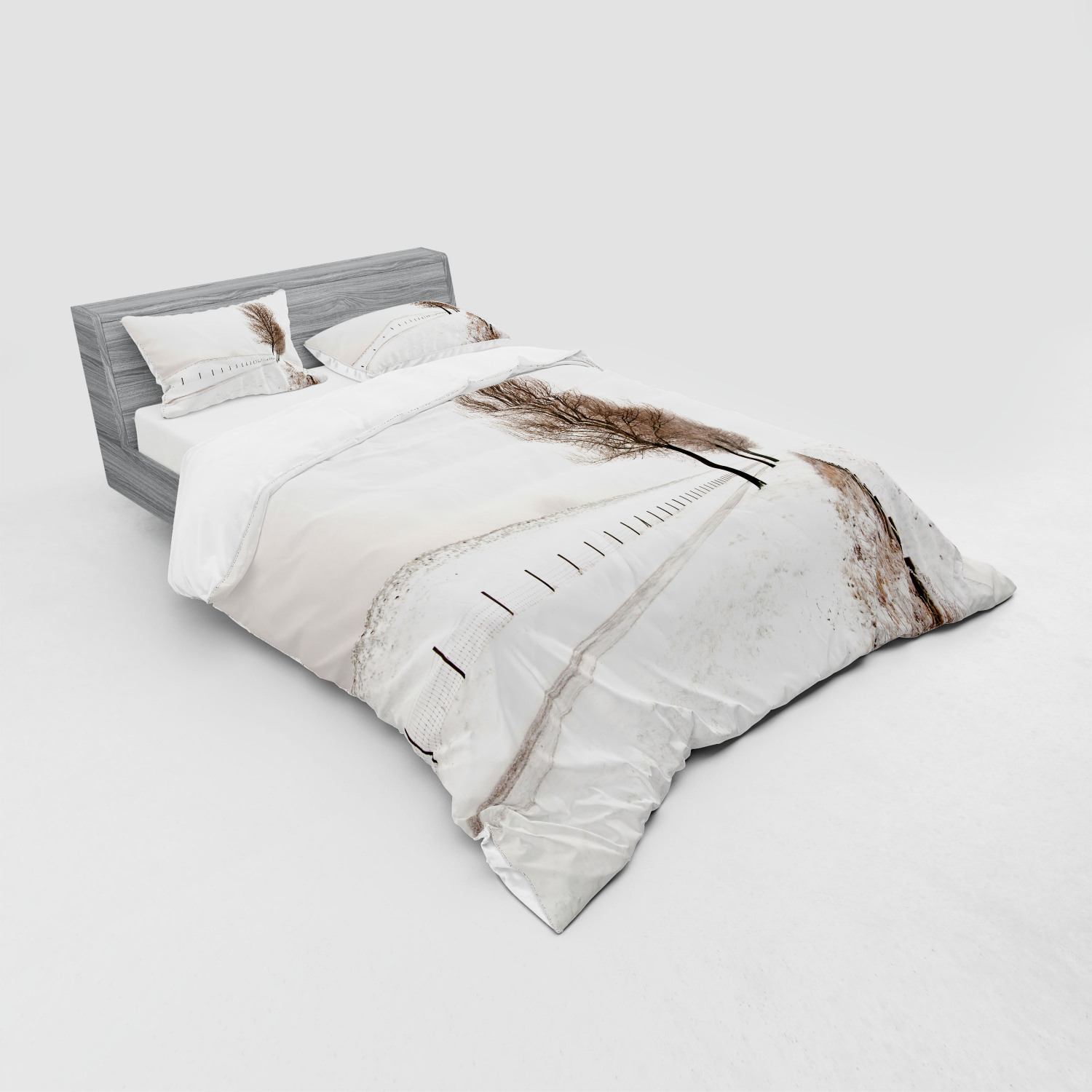 Ambesonne Nature Inspired Bedding Set Duvet Cover Sham Fitted Sheet in 3 Sizes - Picture 156 of 244