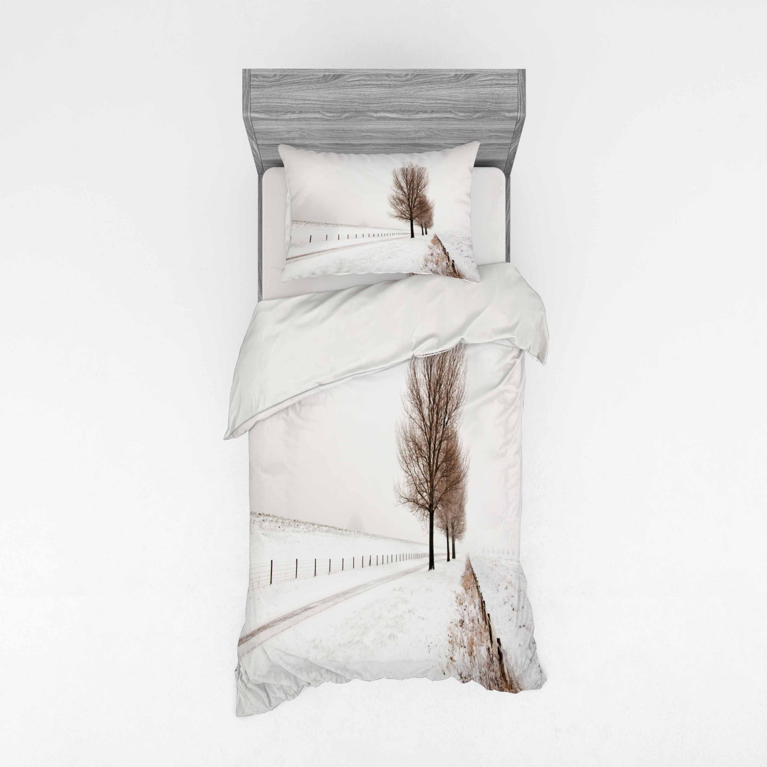 Ambesonne Nature Inspired Bedding Set Duvet Cover Sham Fitted Sheet in 3 Sizes - Picture 153 of 244