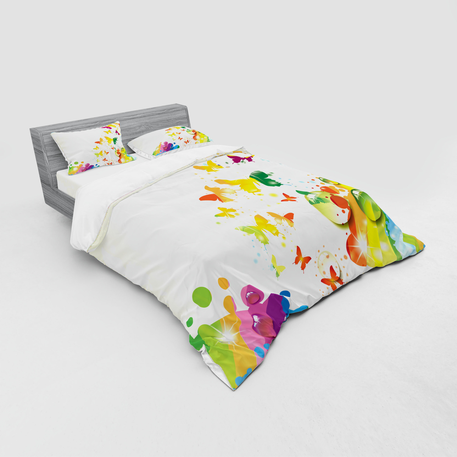 Ambesonne Nature Inspired Bedding Set Duvet Cover Sham Fitted Sheet in 3 Sizes - Picture 24 of 244