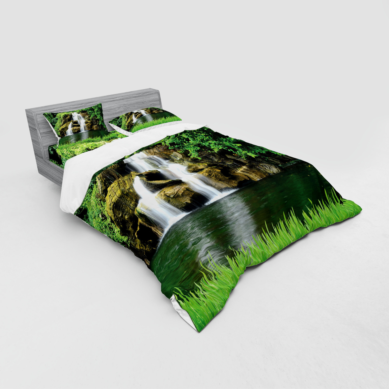 Ambesonne Nature Inspired Bedding Set Duvet Cover Sham Fitted Sheet in 3 Sizes - Picture 100 of 244