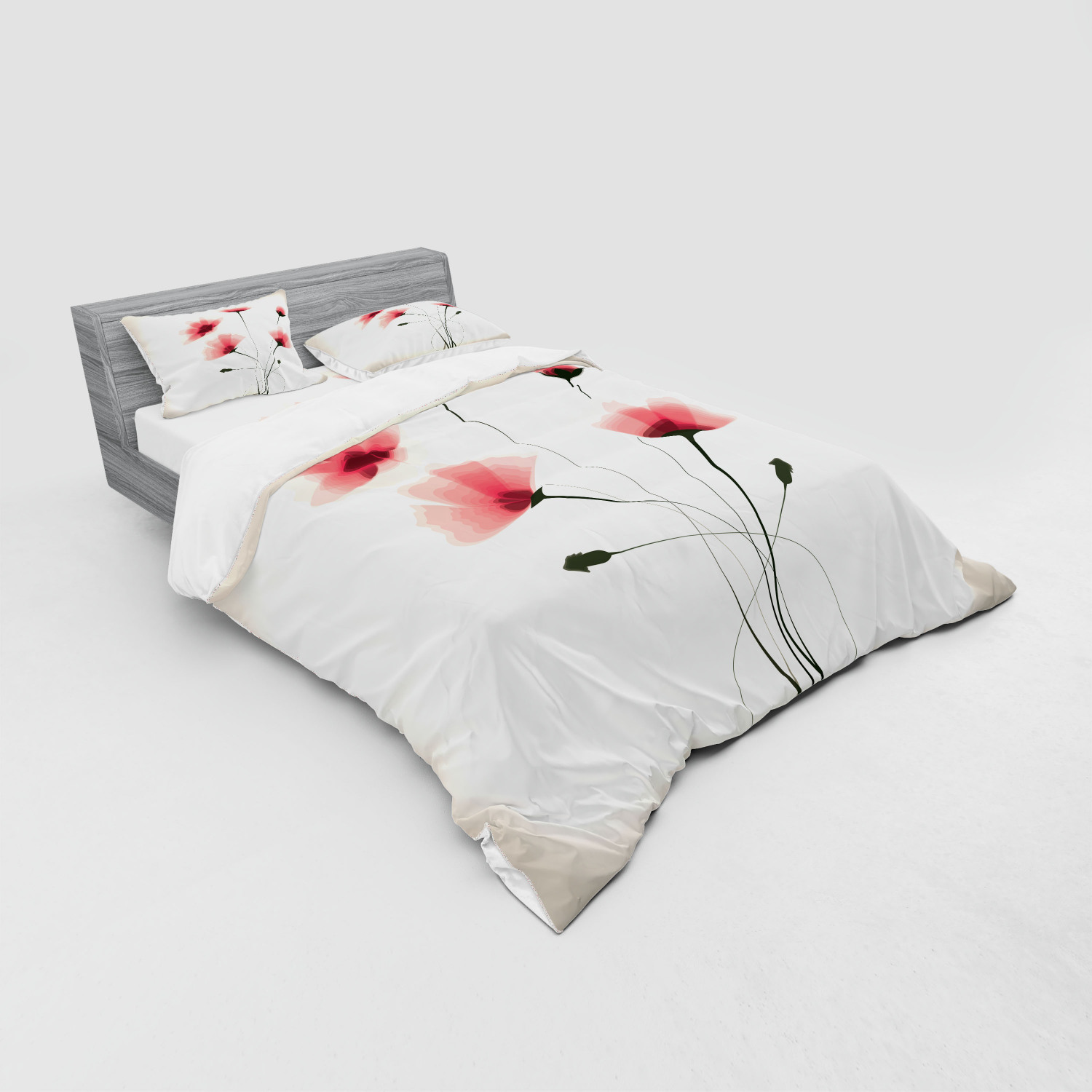 Ambesonne Nature Inspired Bedding Set Duvet Cover Sham Fitted Sheet in 3 Sizes - Picture 148 of 244