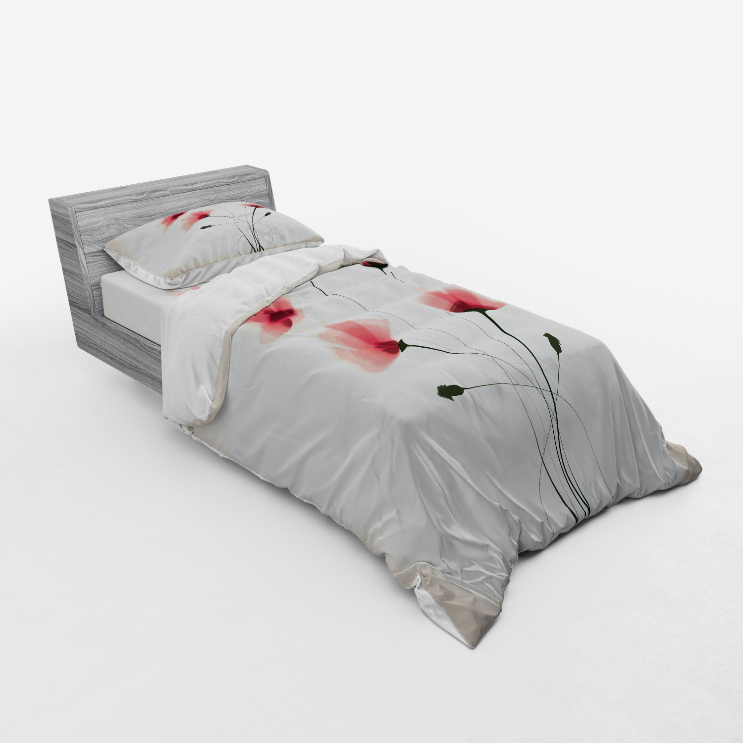 Ambesonne Nature Inspired Bedding Set Duvet Cover Sham Fitted Sheet in 3 Sizes - Picture 146 of 244