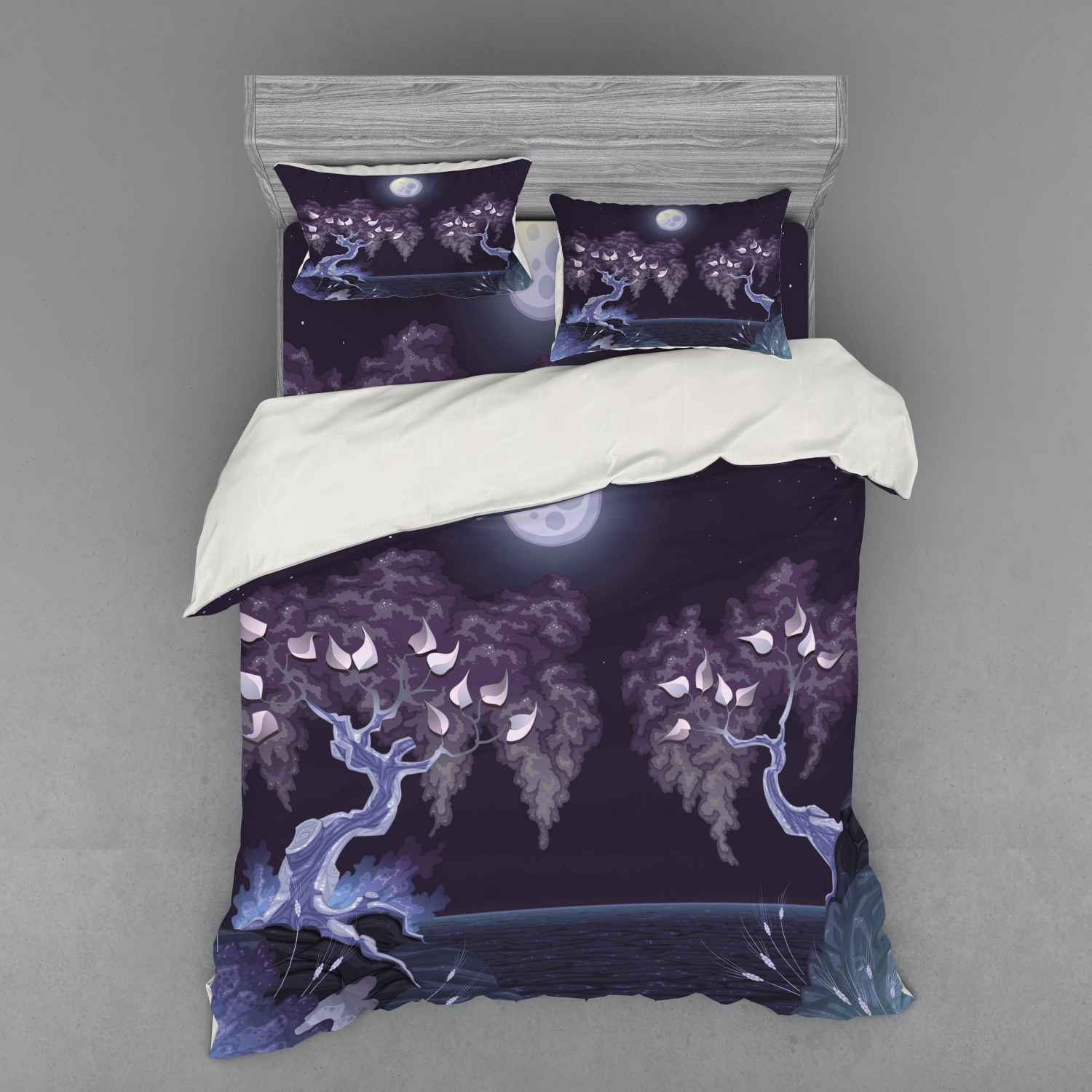 Ambesonne Nature Inspired Bedding Set Duvet Cover Sham Fitted Sheet in 3 Sizes - Picture 43 of 244