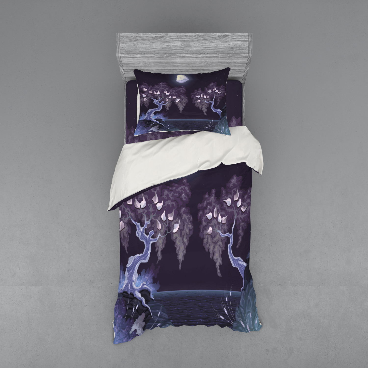 Ambesonne Nature Inspired Bedding Set Duvet Cover Sham Fitted Sheet in 3 Sizes - Picture 41 of 244