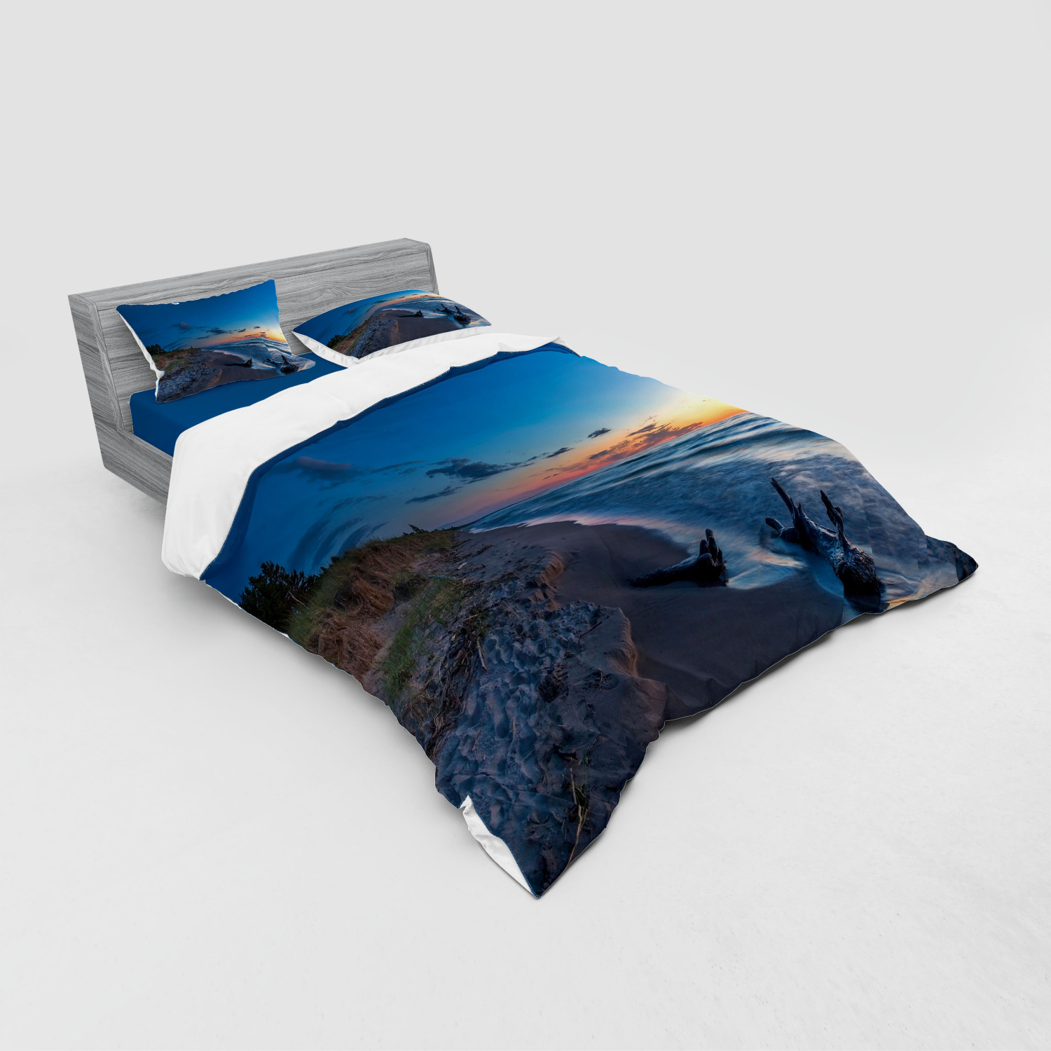 Ambesonne Nature Inspired Bedding Set Duvet Cover Sham Fitted Sheet in 3 Sizes - Picture 116 of 244