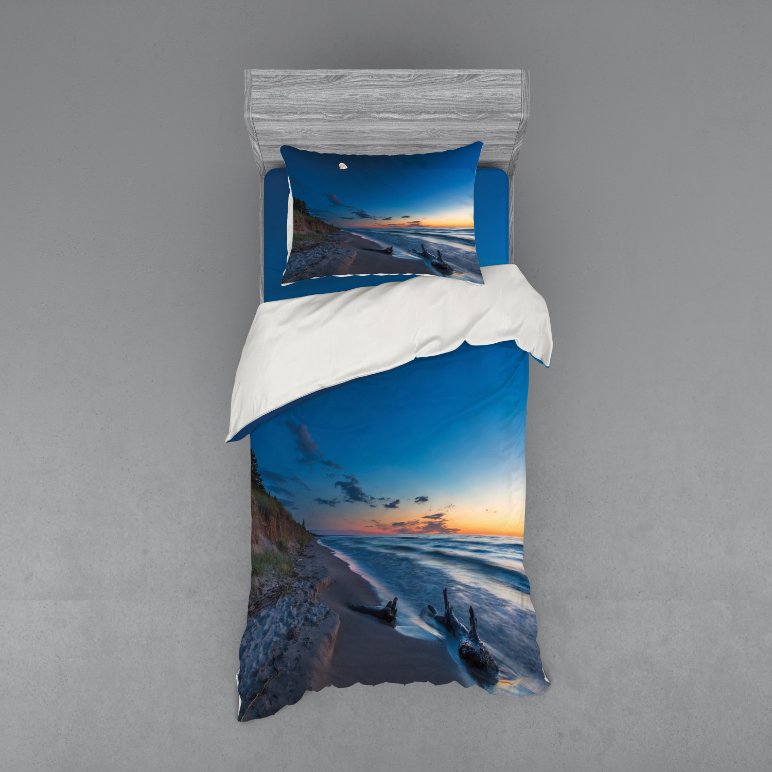 Ambesonne Nature Inspired Bedding Set Duvet Cover Sham Fitted Sheet in 3 Sizes - Picture 113 of 244