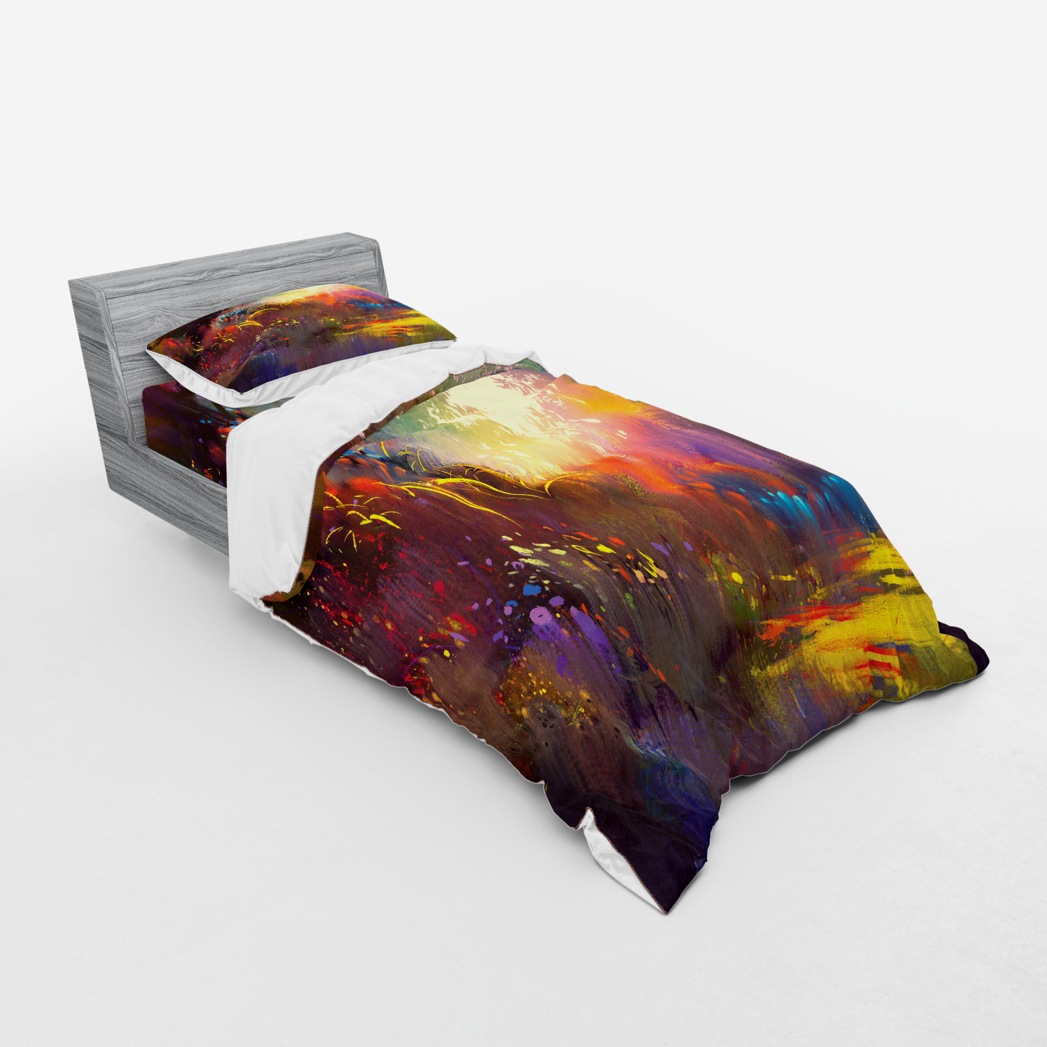 Ambesonne Nature Inspired Bedding Set Duvet Cover Sham Fitted Sheet in 3 Sizes - Picture 90 of 244