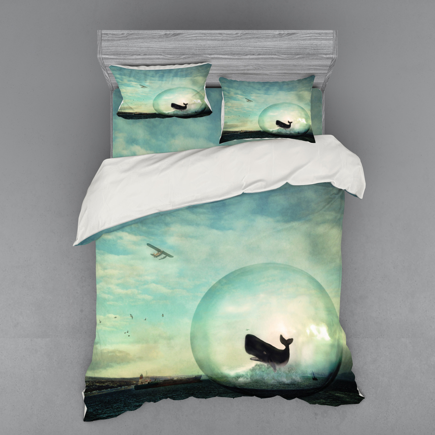 Ambesonne Nature Inspired Bedding Set Duvet Cover Sham Fitted Sheet in 3 Sizes - Picture 235 of 244
